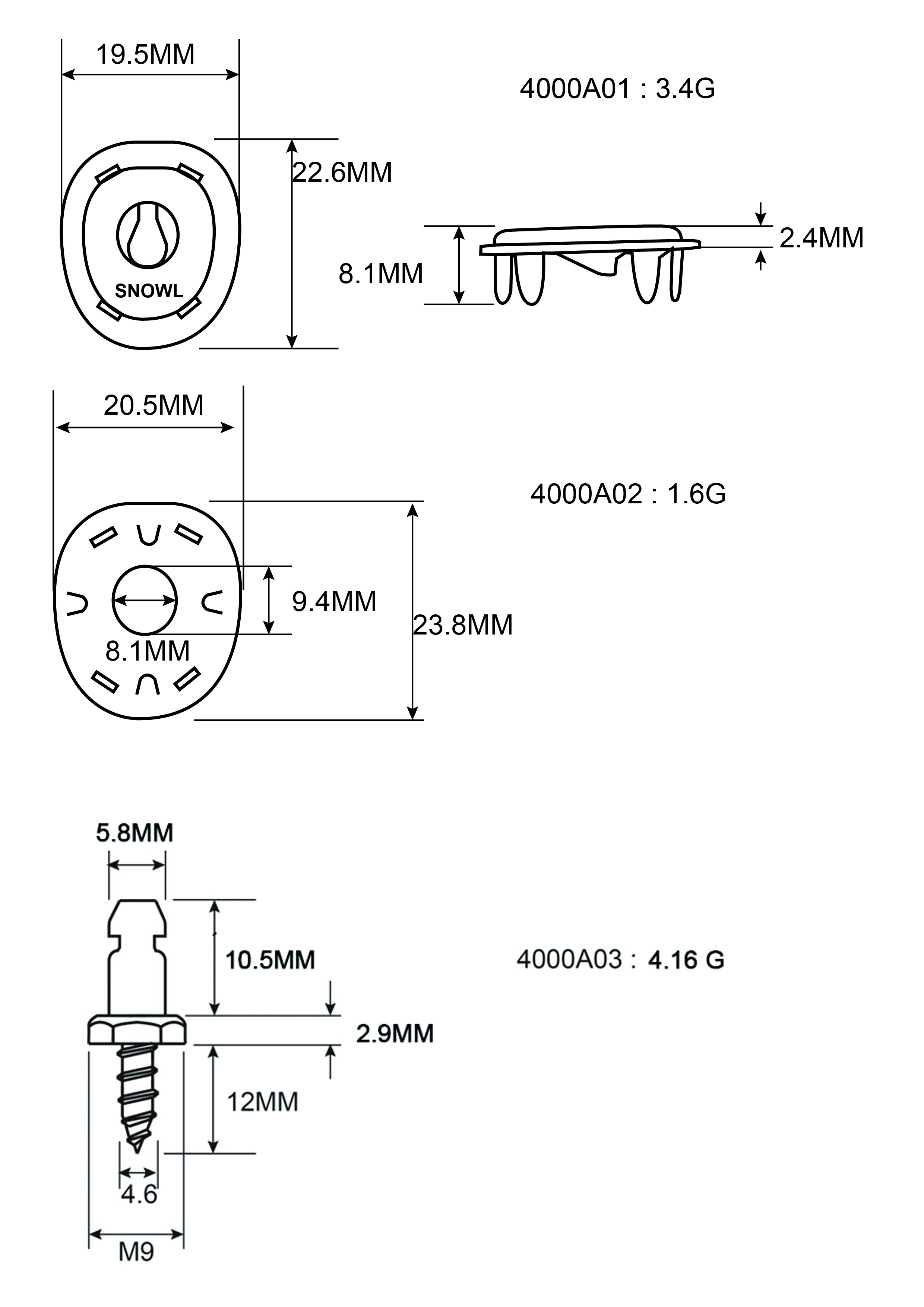 4000AX Size Chart